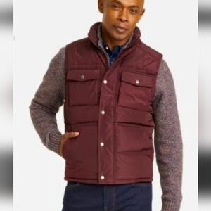 Goodfellow & Co Quilted Puffer Vest - Maroon/Burgandy SZ Large